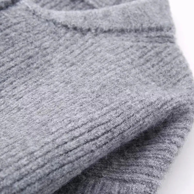 Damen-Strickpullover mit Reißverschluss
