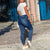 Schmal geschnittene Cargo-Denim-Hose für Damen