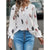 Chiffonbluse mit Federmuster