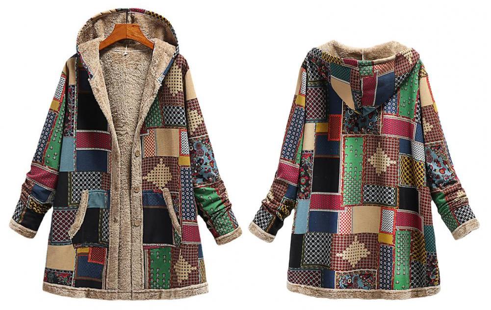 Lange Jacke mit Kapuze für Frauen