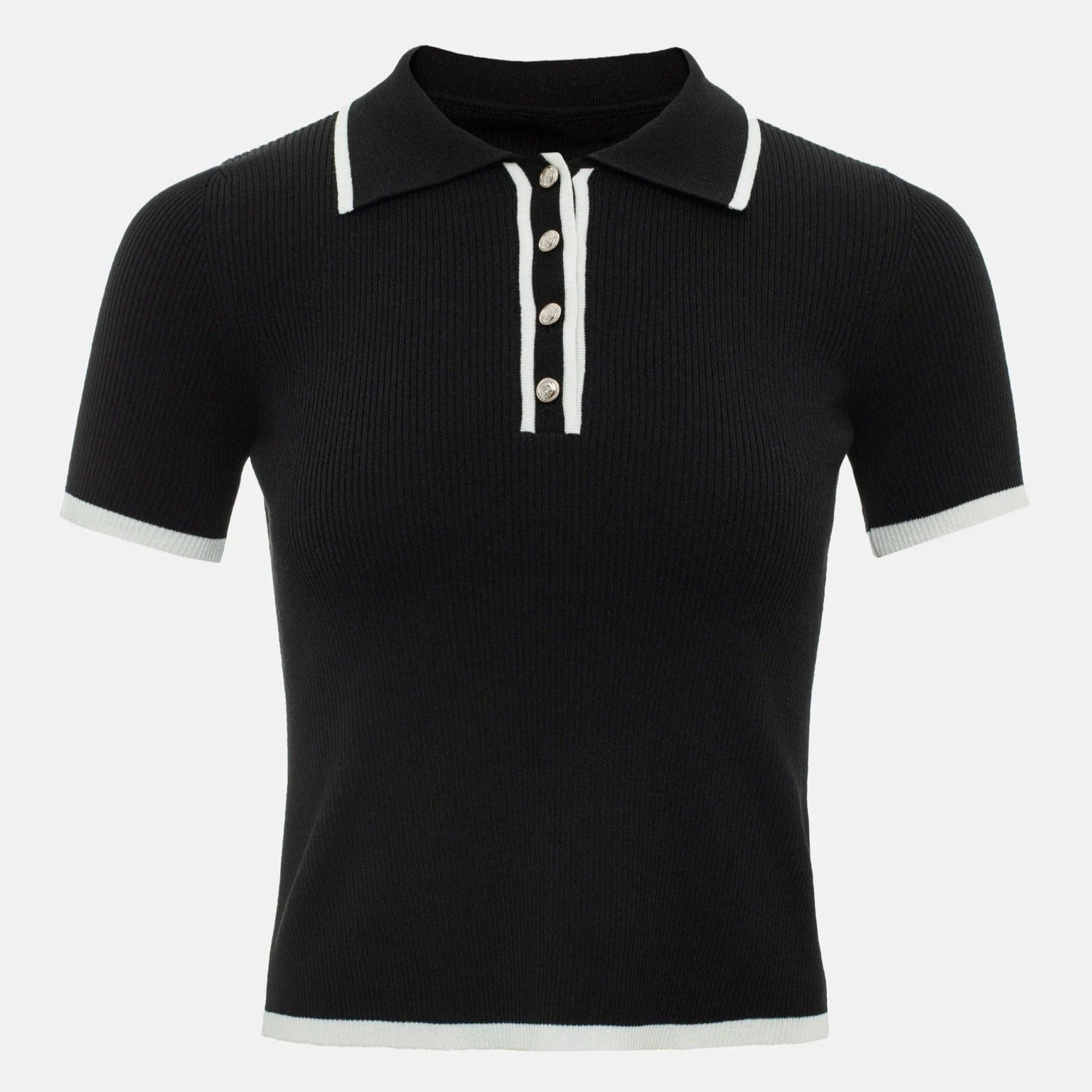 Gestricktes Damenoberteil mit kurzen Ärmeln