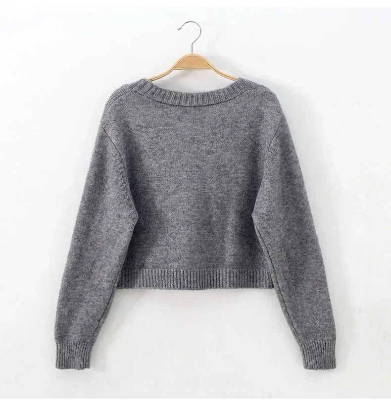Strickjacke mit V-Ausschnitt für Damen