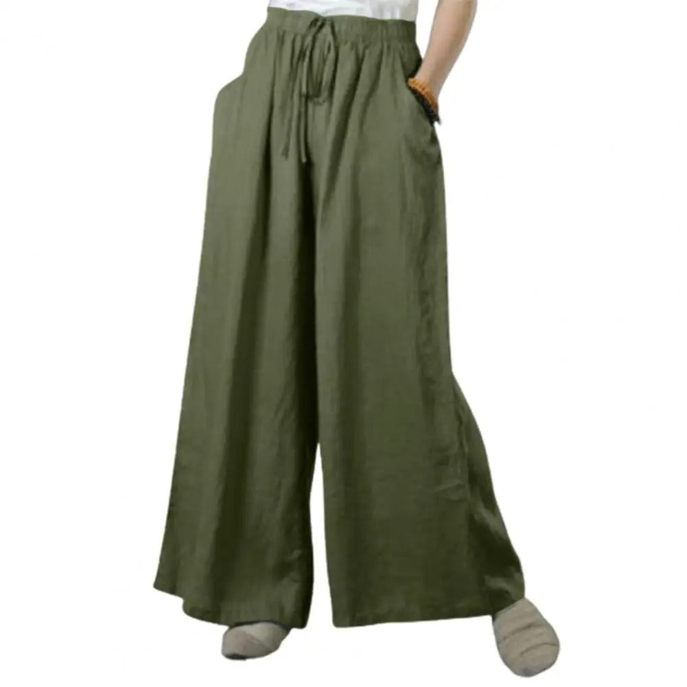 Lässige gerade Hose mit weitem Bein für Damen
