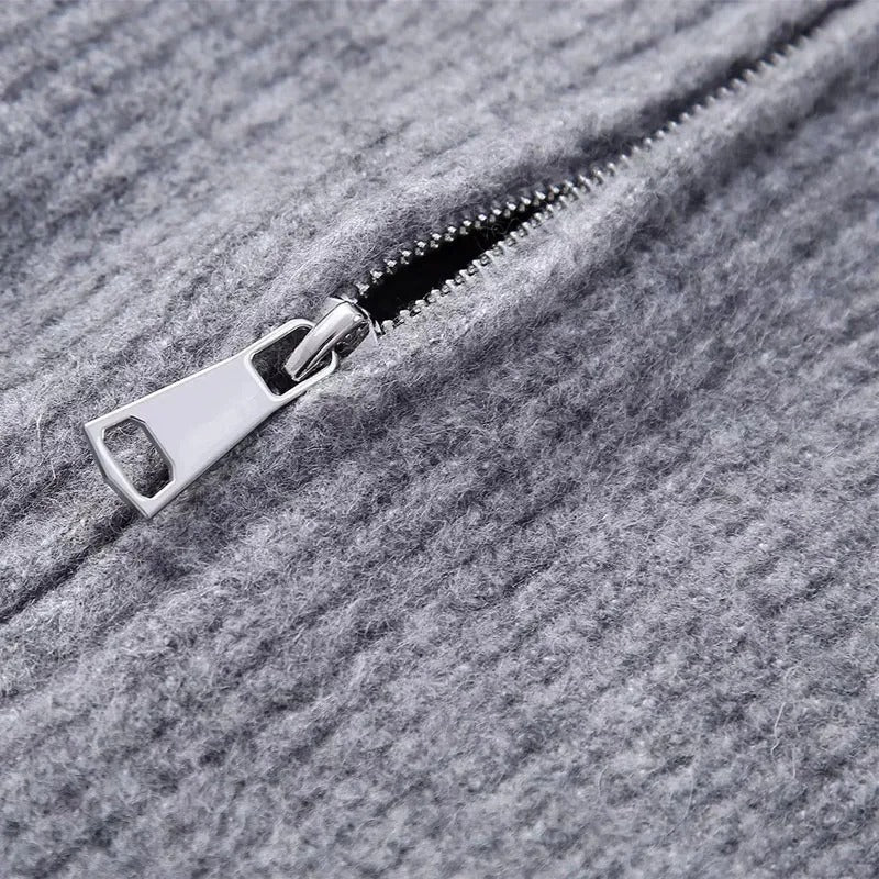 Damen-Strickpullover mit Reißverschluss