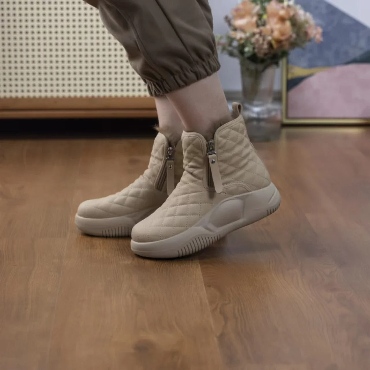 Winter-Schneestiefel mit dickem Boden