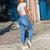Schmal geschnittene Cargo-Denim-Hose für Damen