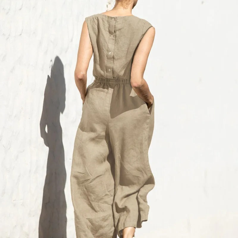 Damen-Overall aus Baumwolle mit hoher Taille