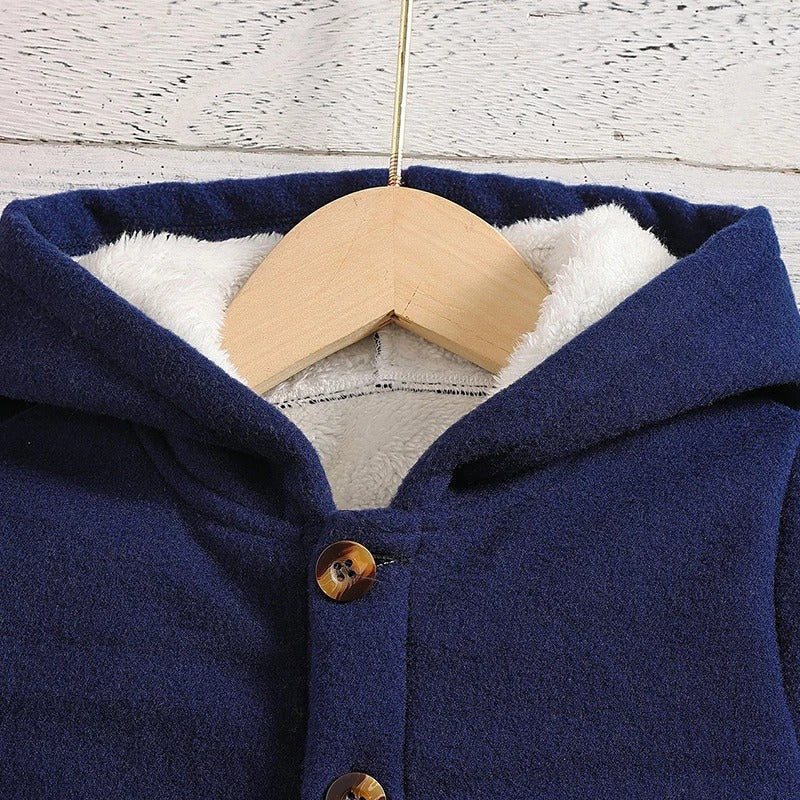 Dickere Fleecejacke für Kinder mit Kapuze