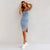 Damen Jeanskleid mit Verstellbaren Trägern Lässig Denim-3