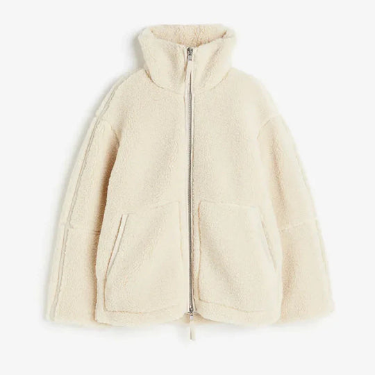 Damenjacke Teddyjacke Lockere Passform Atmungsaktive Materialien-1