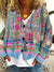Variant image for Damen Cardigan Retro-Stil Wollflanell mit Verspieltem Print-8