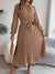 Variant image for Damen Kleid Stehkragen Faltengürtel Hochwertiger Stoff-33