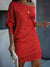 Damen Festliches Kleid Figurbetont Mit Kontrast-Pailletten aus Polyester 3