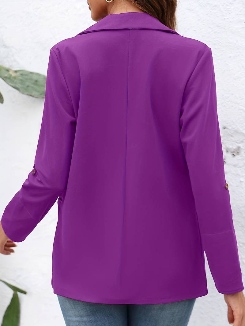 Damen Blazer Lässig Offene Vorderseite Hochwertiger Stoff-3