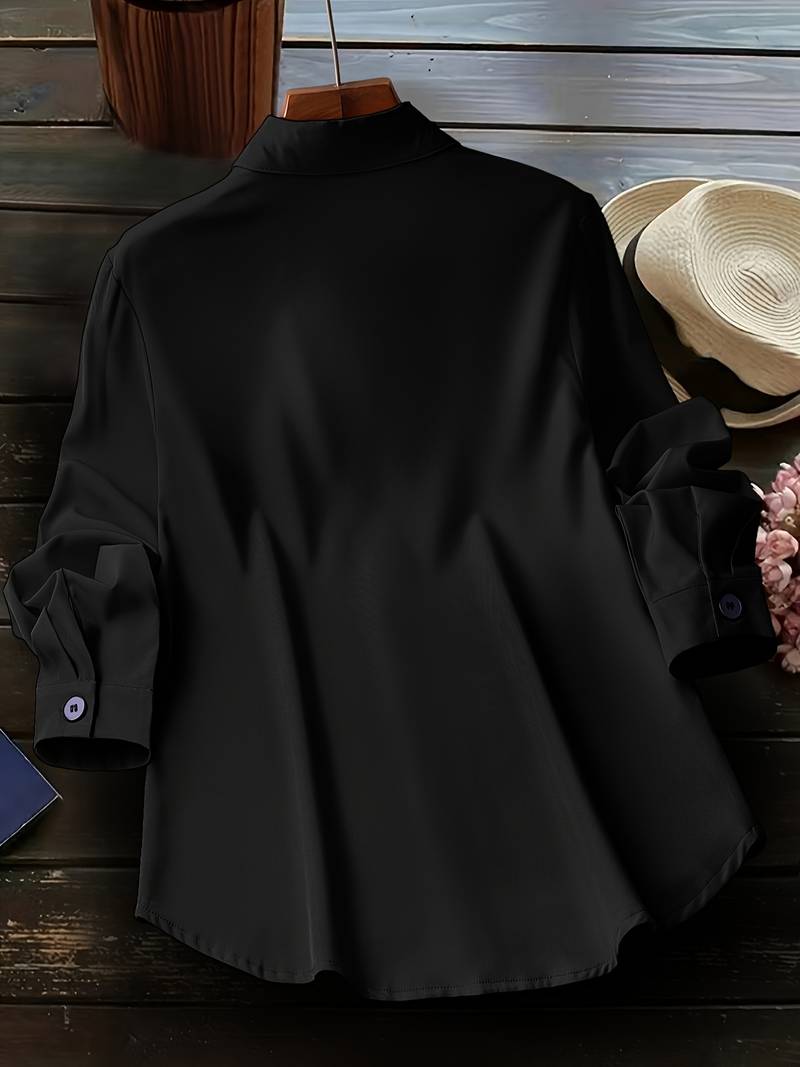 Damen Langarmshirt Basic Baumwolle für Vielseitige Looks-6