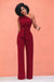 Damen Jumpsuit One-Shoulder Design Elegant Polyester Baumwolle-2