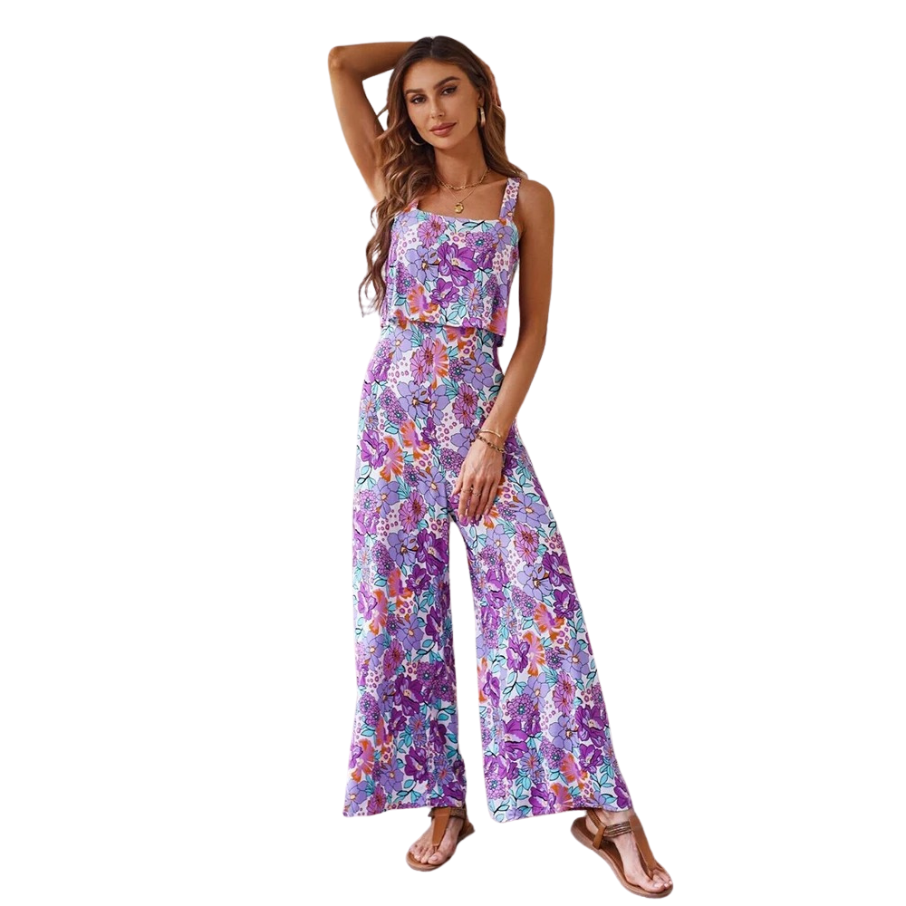 Rückenfreier Strampler mit Blumendruck