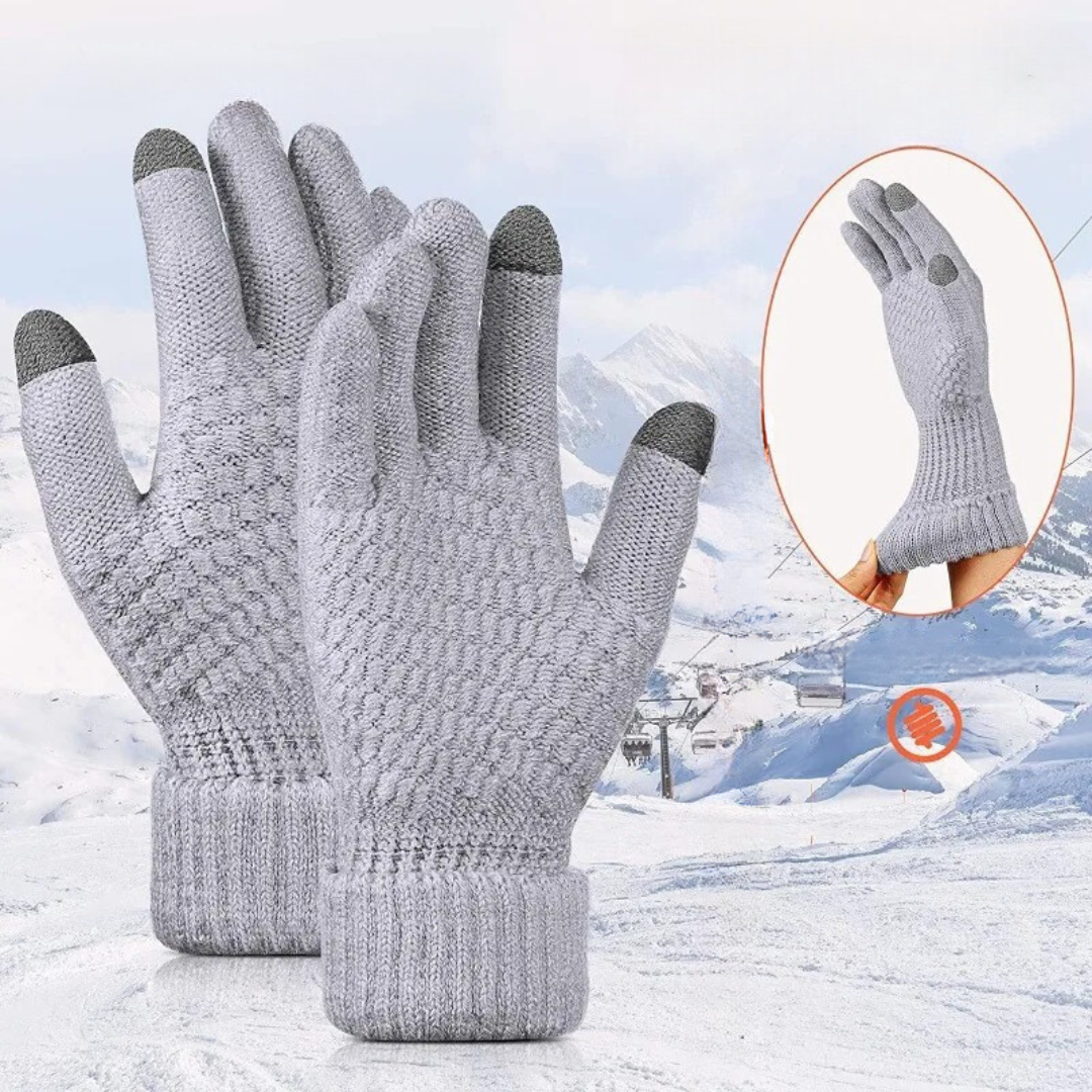 Klassische gestrickte Touchscreen-Handschuhe