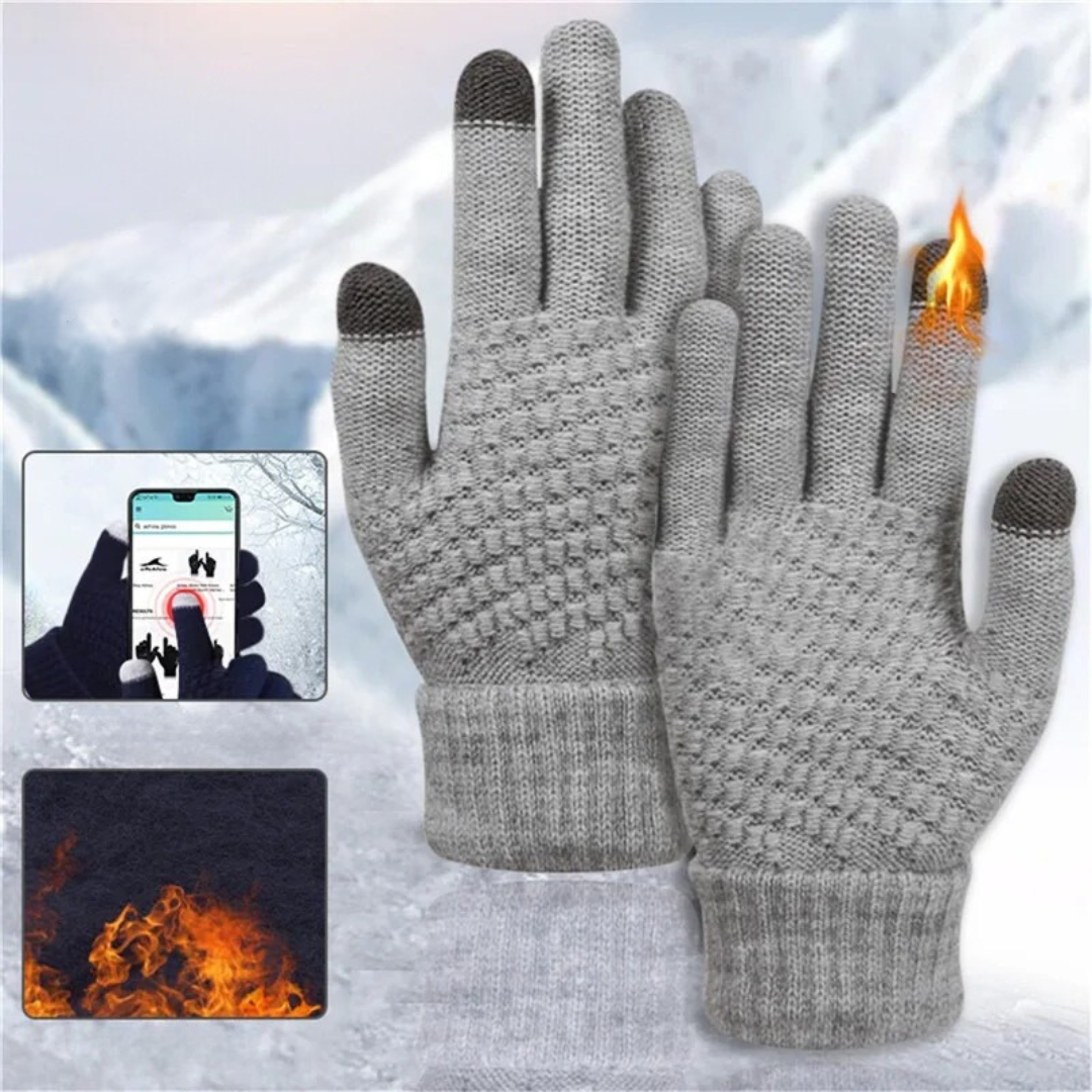 Klassische gestrickte Touchscreen-Handschuhe