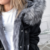 Damen-Jeansjacke mit Fellkragen