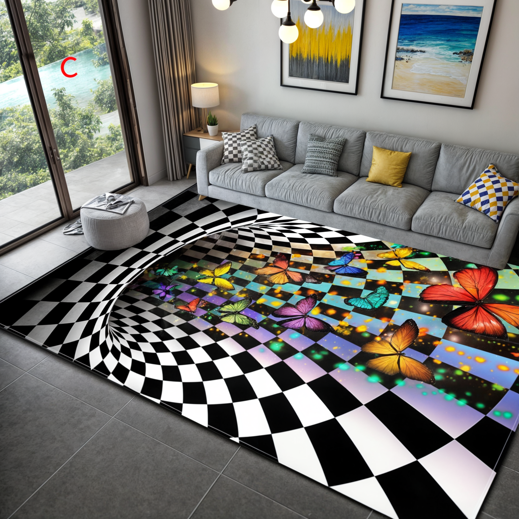 Geometrische Illusionsmatte