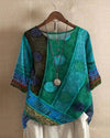 Variant image for Damenbluse Bunt Vintage-Inspirierte Lässige Baumwolle-5