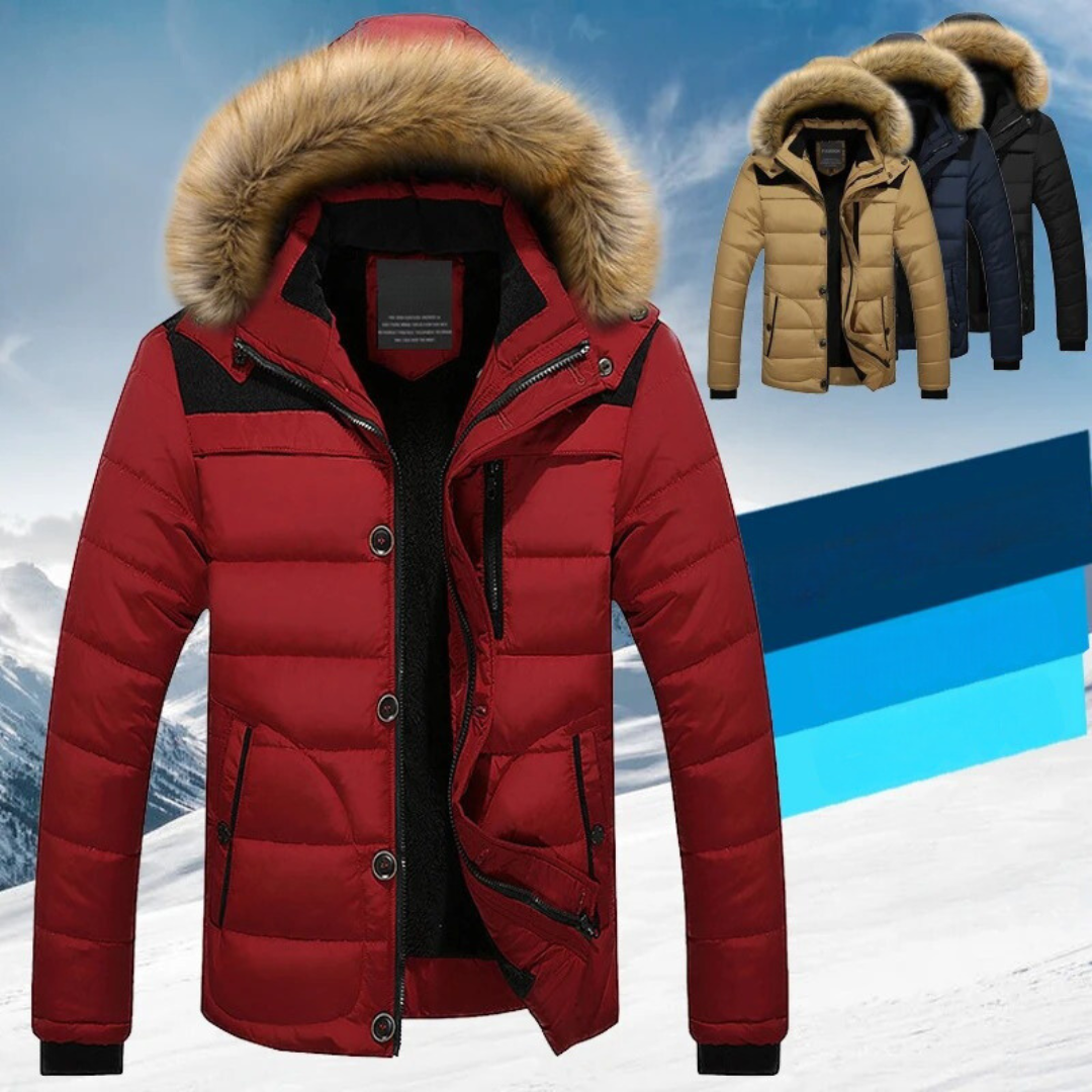 Herren-Parka aus Fleece-Daunen-Baumwolle