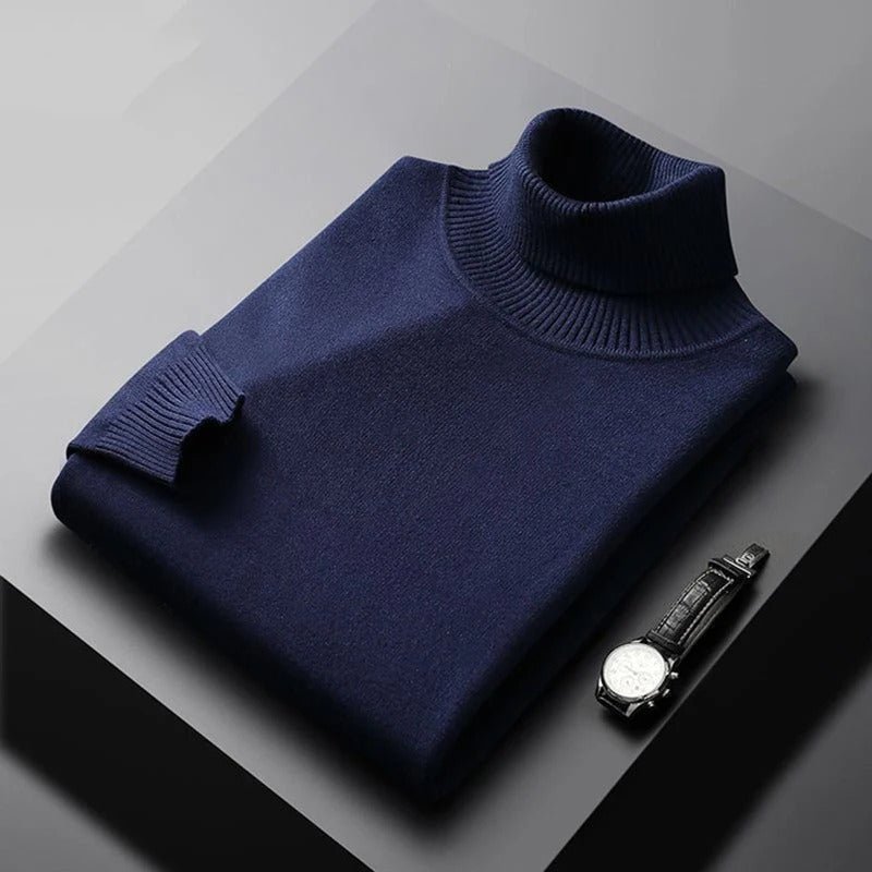 Herren Rollkragenpullover Klassisch Baumwoll-Acryl-Mischung 2