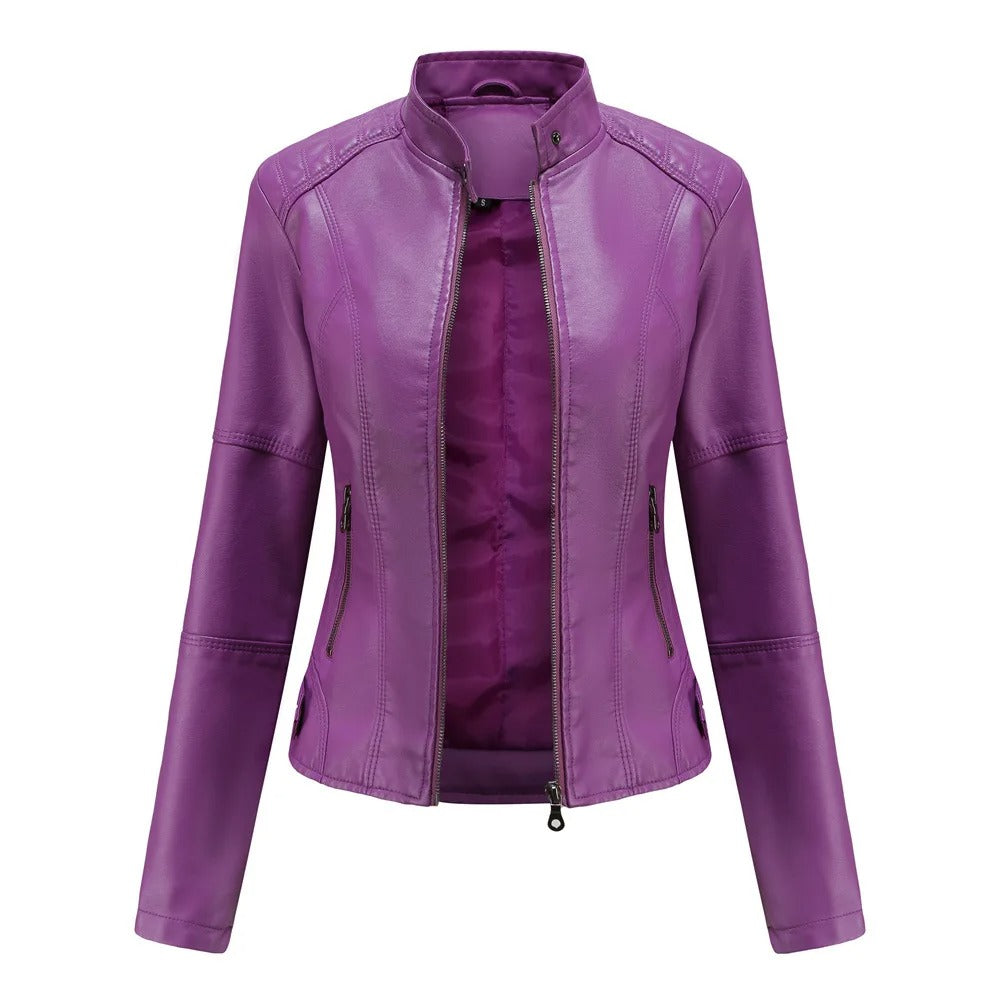 Motorrad-Lederjacke für Frauen