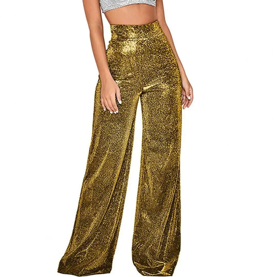 Damenhose mit hoher Taille und weitem Bein