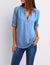 Damenbluse mit tiefem V-Ausschnitt aus Chiffon
