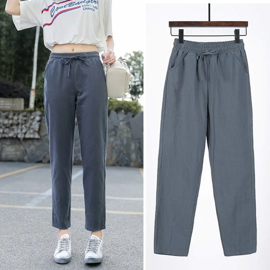 Haremshose mit elastischer Taille für Frauen