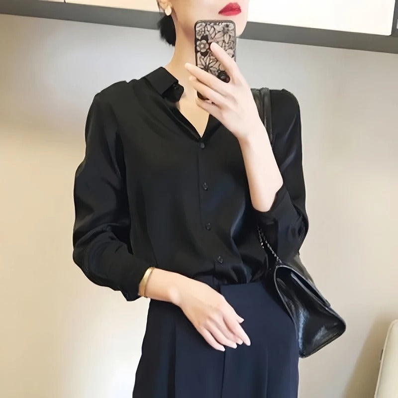 Seidenbluse mit Knopfleiste für Damen
