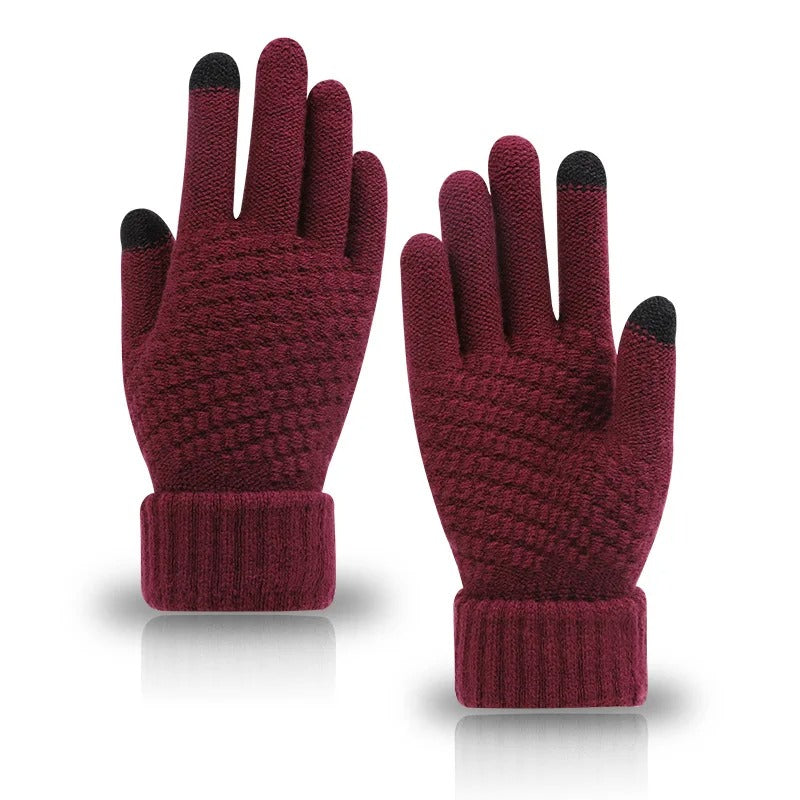 Klassische gestrickte Touchscreen-Handschuhe