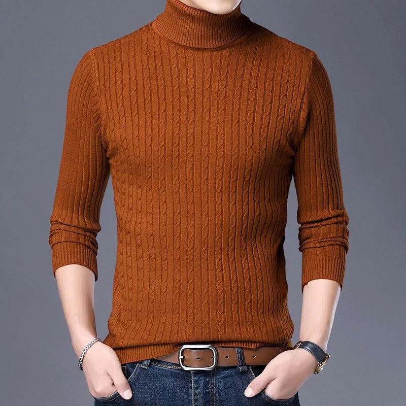 Herren-Rollkragenpullover aus Strick