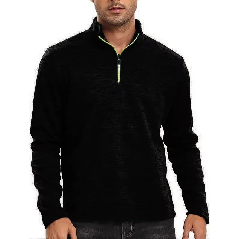 Herren-Pullover mit halbem Reißverschluss