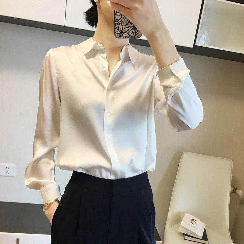 Seidenbluse mit Knopfleiste für Damen