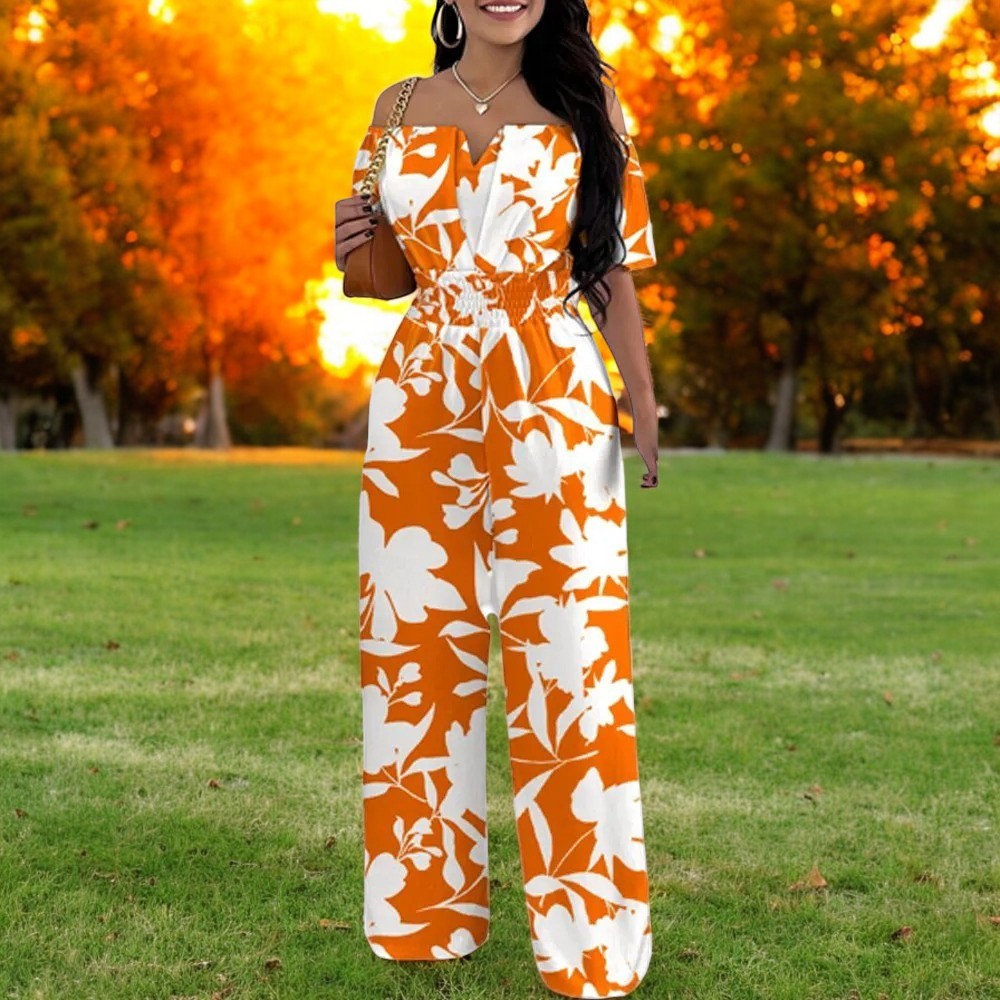 Modischer Overall mit schulterfreier, gesmokter Taille