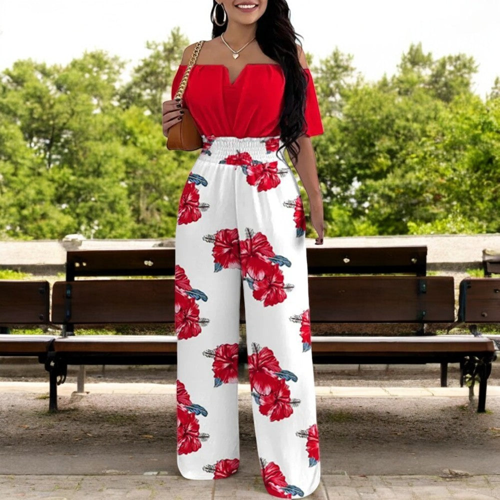 Modischer Overall mit schulterfreier, gesmokter Taille