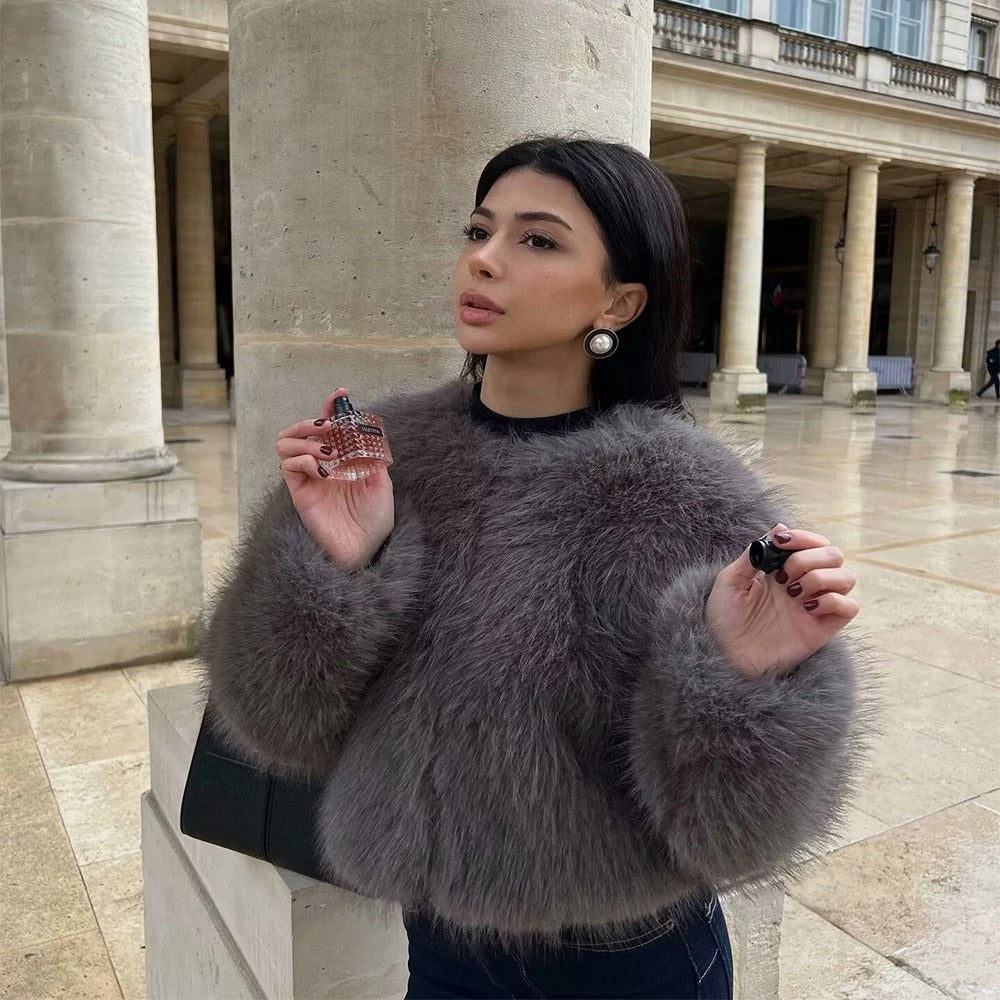 Damen Vintage Pelzmantel