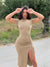 Damenkleid mit Seitenschlitz und kurzen Ärmeln