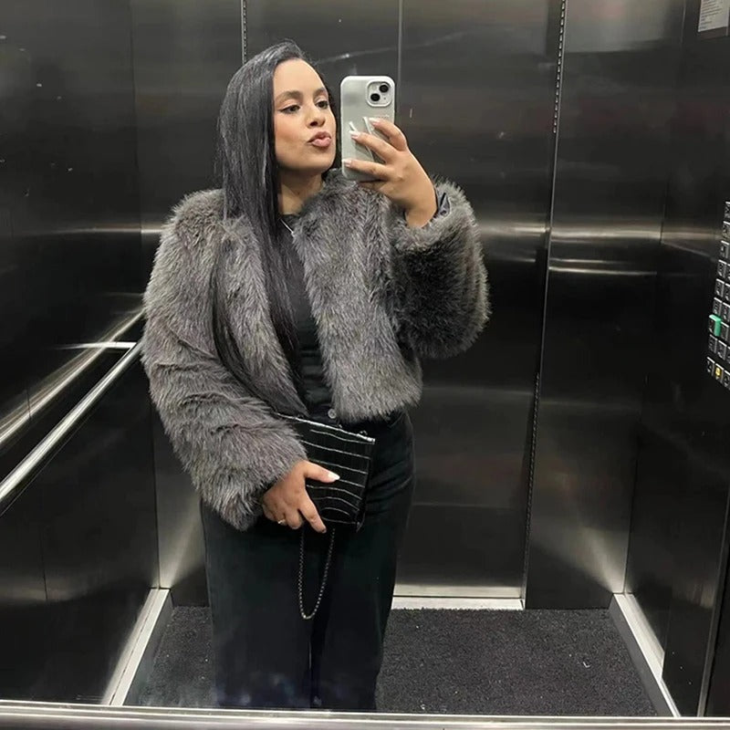 Damen Vintage Pelzmantel