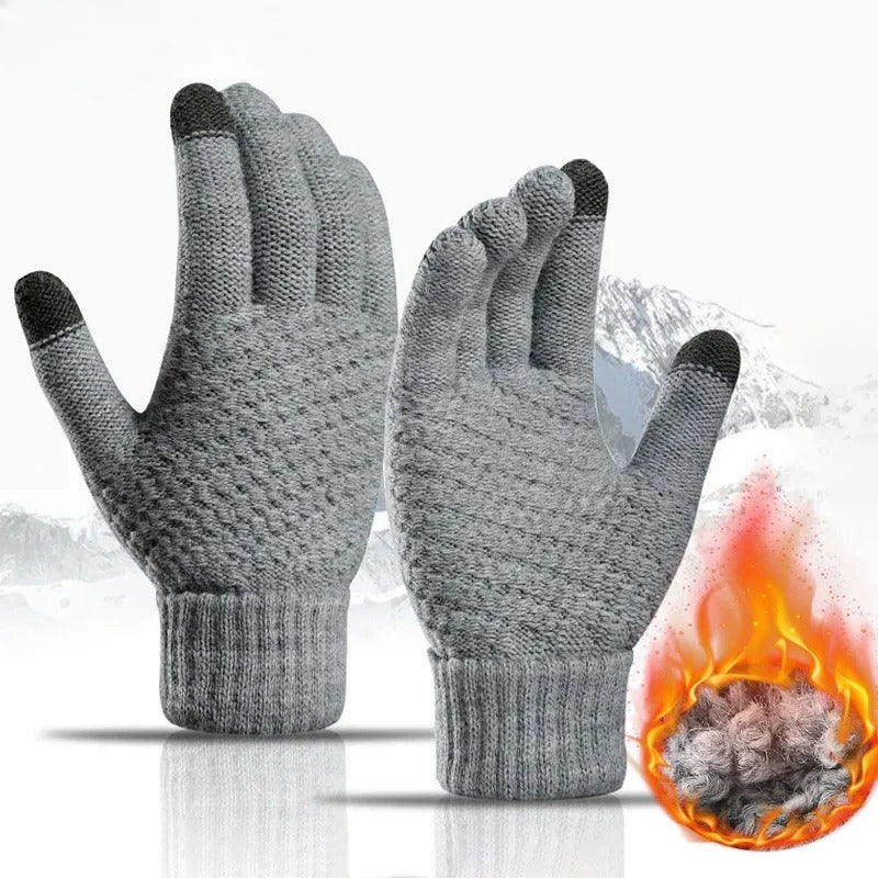 Klassische gestrickte Touchscreen-Handschuhe