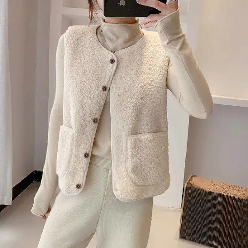 Plüsch-Fleece-Weste für Frauen