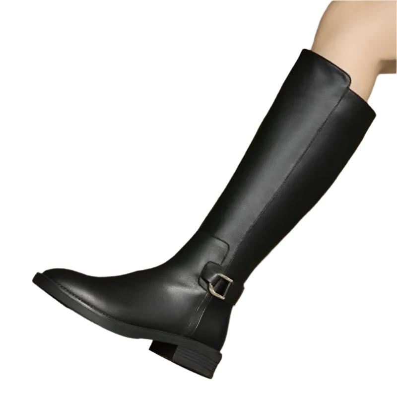 Damen Leder Kniestiefel