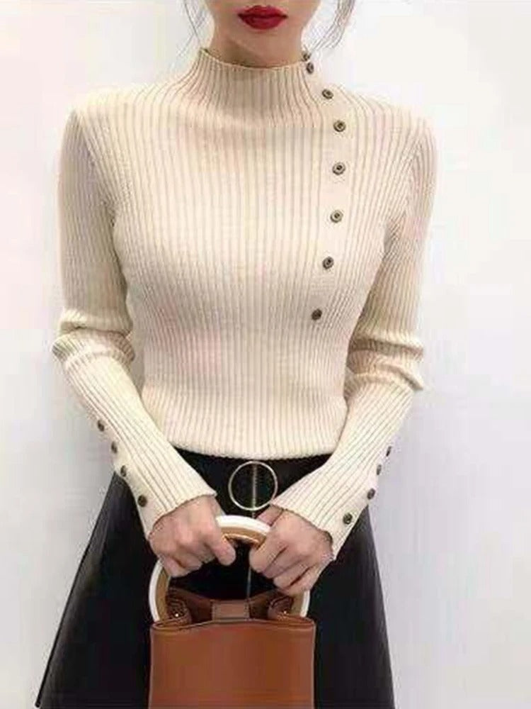 Rollkragenpullover mit langen Ärmeln für Damen