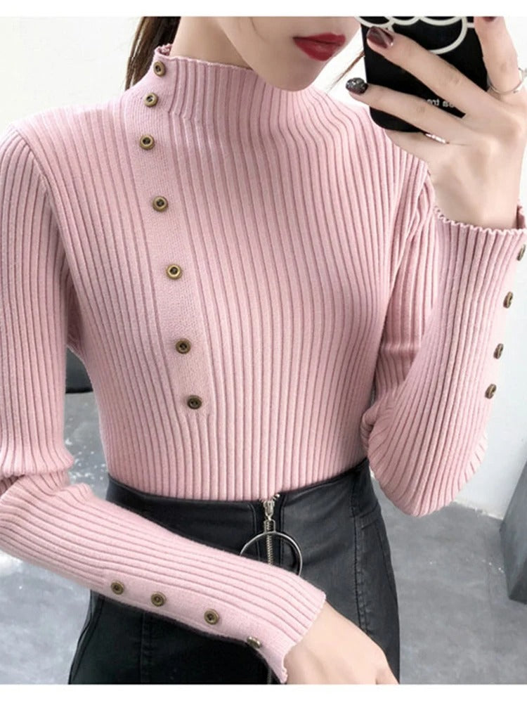 Rollkragenpullover mit langen Ärmeln für Damen