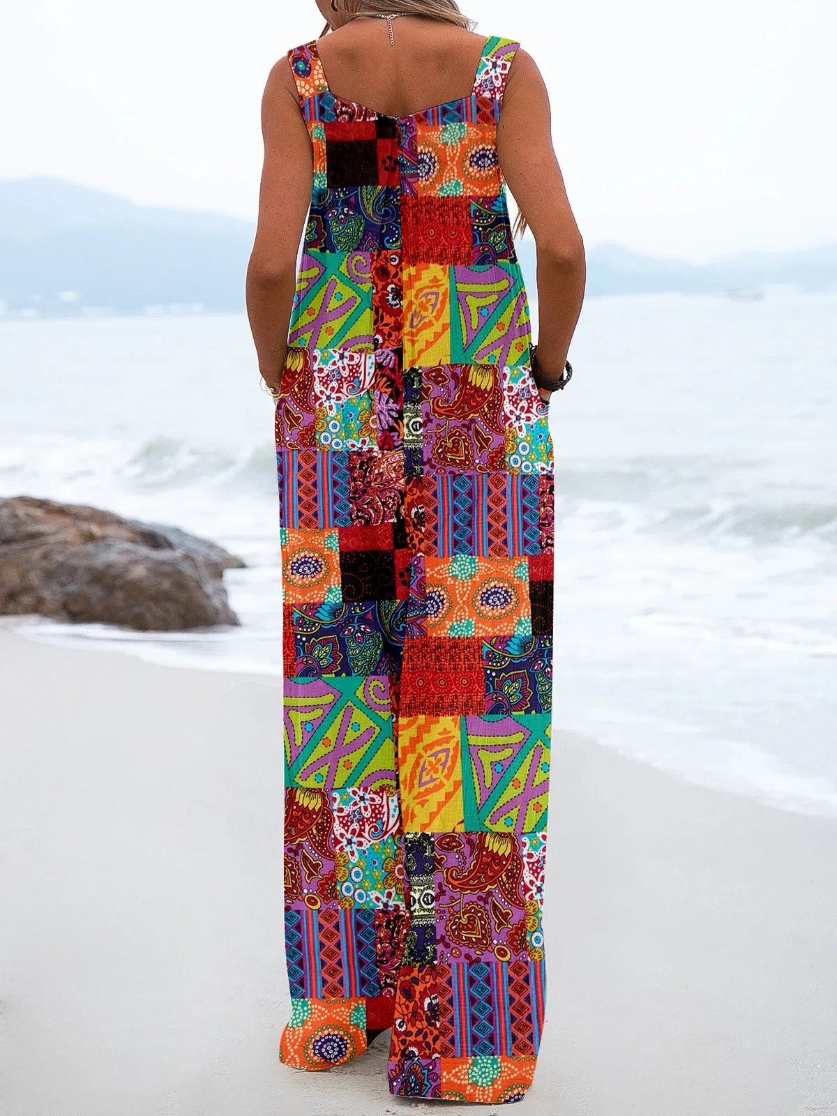 Bohemian-Overall mit weitem Bein für Frauen