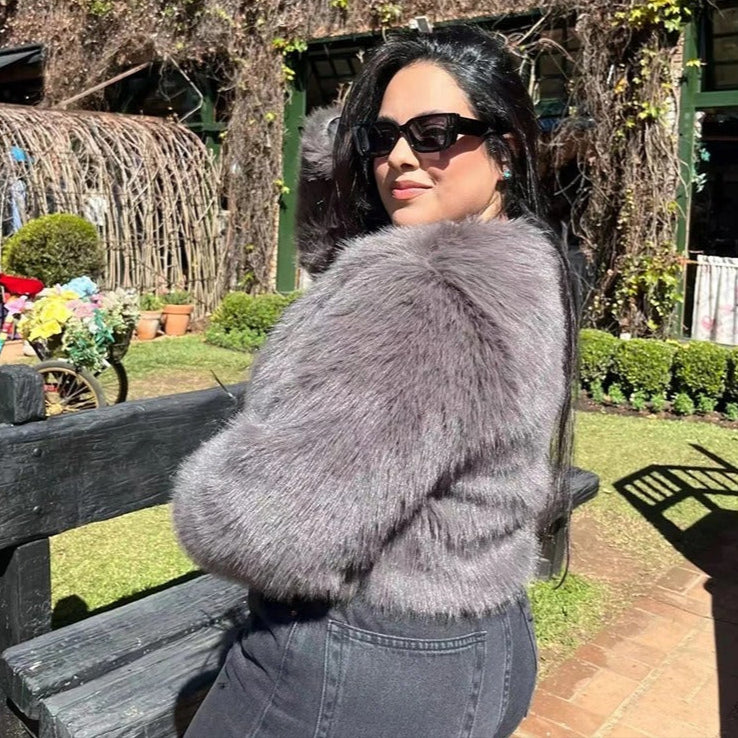 Damen Vintage Pelzmantel