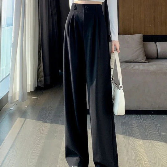 Frauen Koreanischer Stil Baggy-Hose mit hoher Taille
